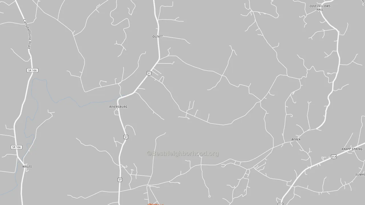 Bike Grade map of Riversburg, TN