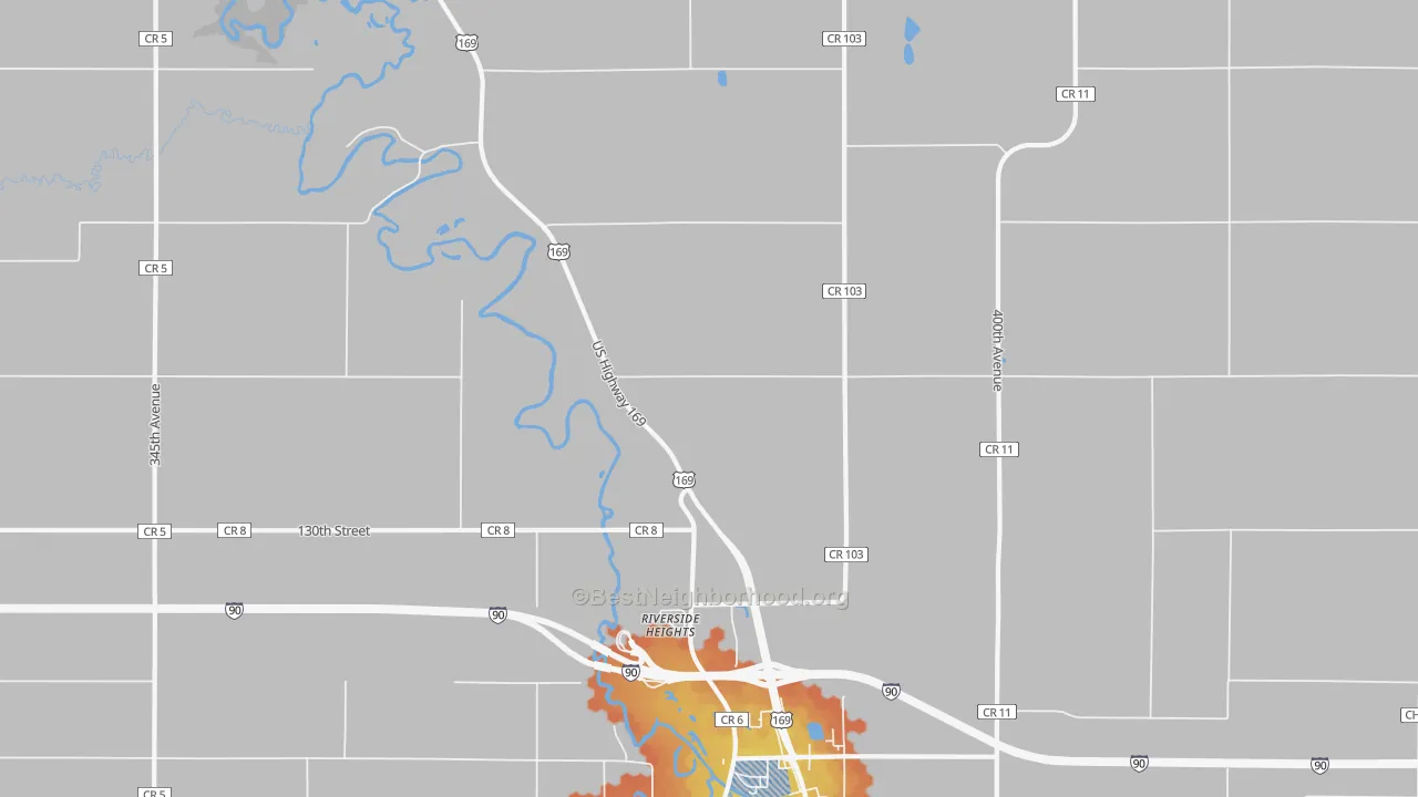Bike Grade map of Riverside Heights, MN