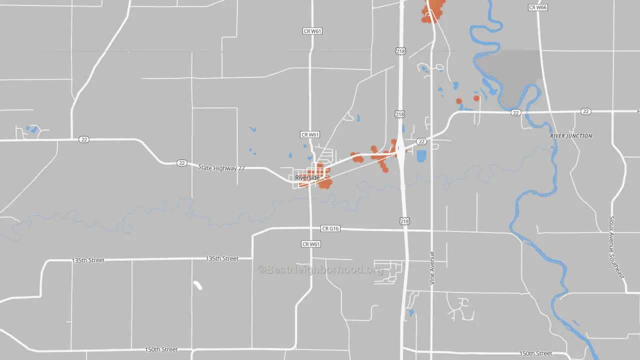 Bike Grade map of Riverside, IA