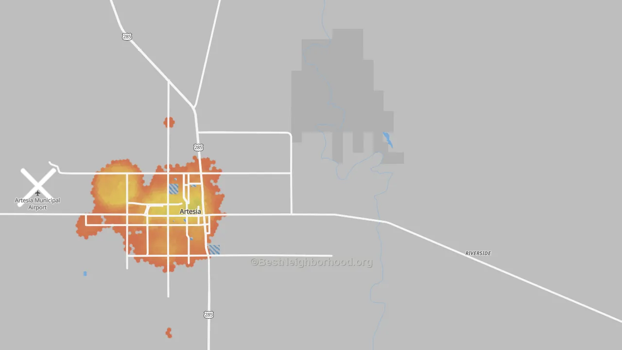 Bike Grade map of Riverside, NM