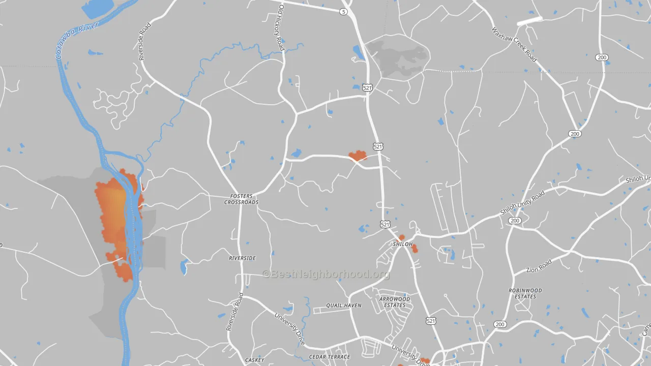 Bike Grade map of Riverside, SC