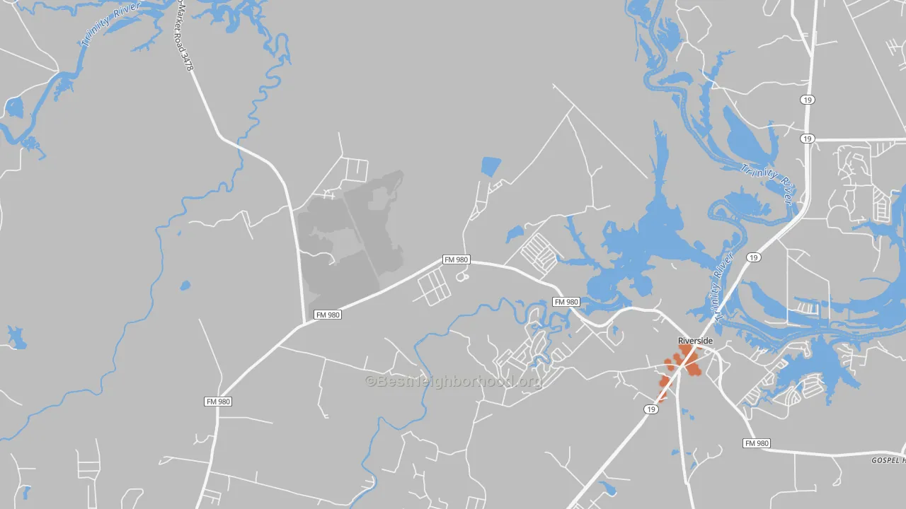 Bike Grade map of Riverside, TX