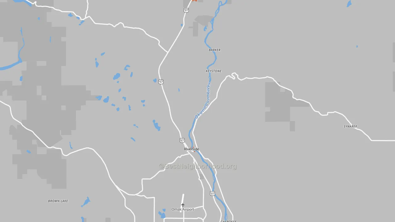 Bike Grade map of Riverside, WA