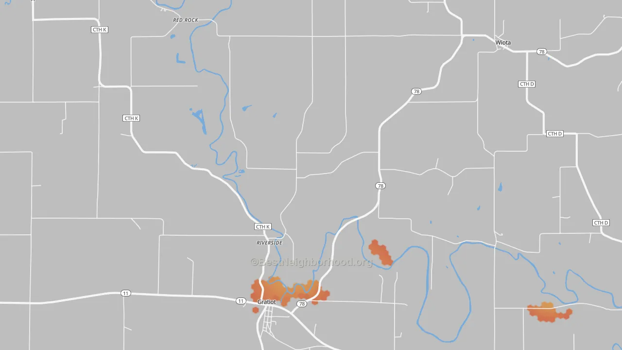 Bike Grade map of Riverside, WI