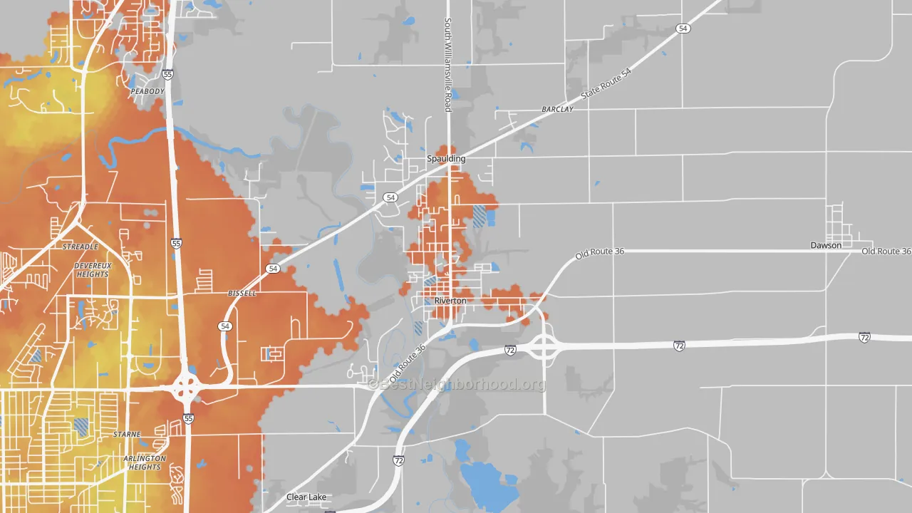 Bike Grade map of Riverton, IL