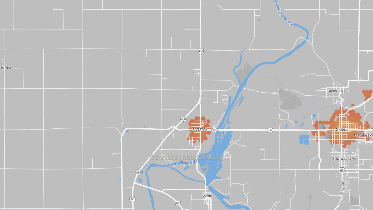 Bike Grade map of Riverton, KS