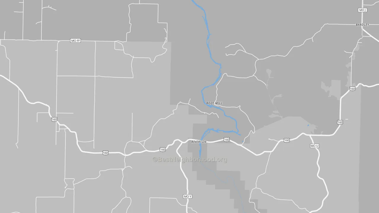 Bike Grade map of Riverton, MO