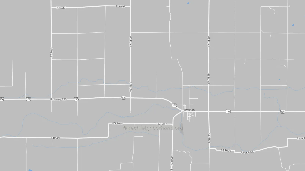 Bike Grade map of Riverton, NE