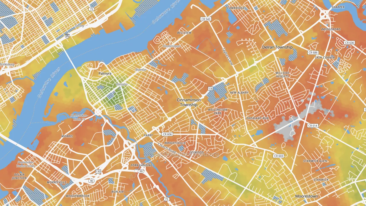 Bike Grade map of Riverton, NJ