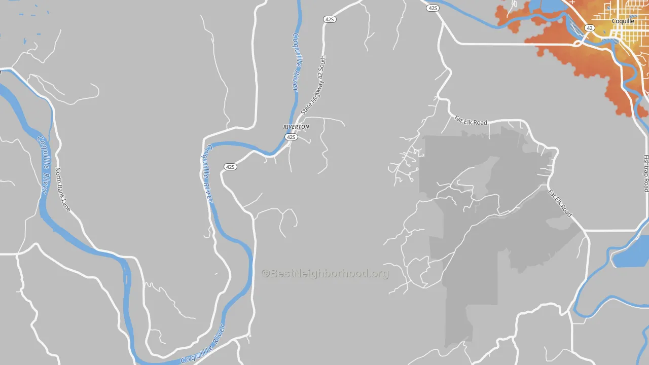 Bike Grade map of Riverton, OR