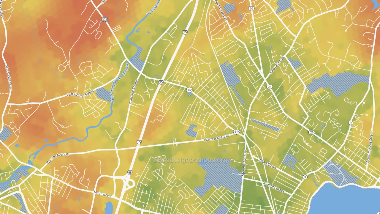 Bike Grade map of Riverton, Portland, ME