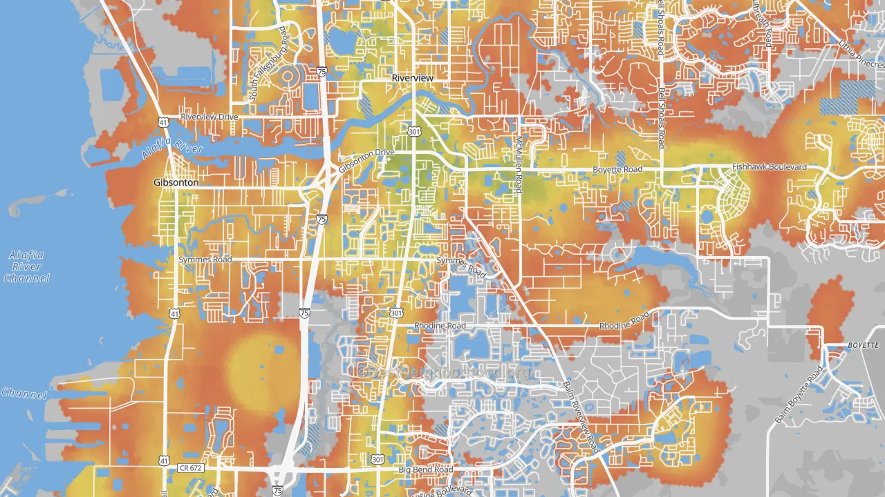 Bike Grade map of Riverview, FL