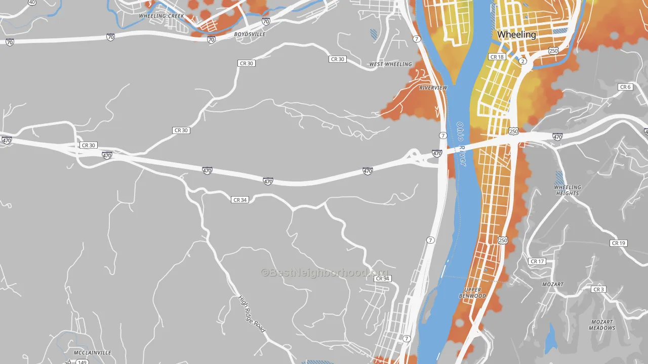 Bike Grade map of Riverview, OH