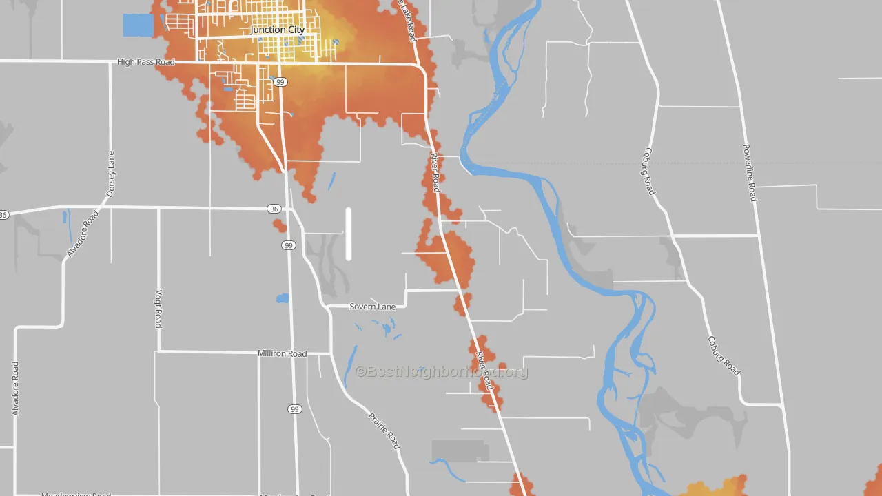 Bike Grade map of Riverview, OR