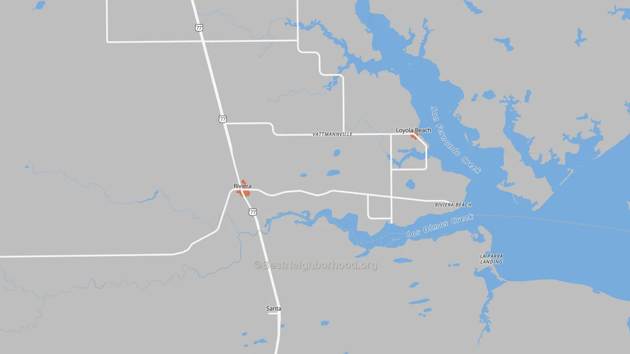 Bike Grade map of Riviera, TX