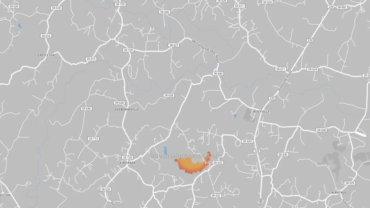 Bike Grade map of Rixeyville, VA