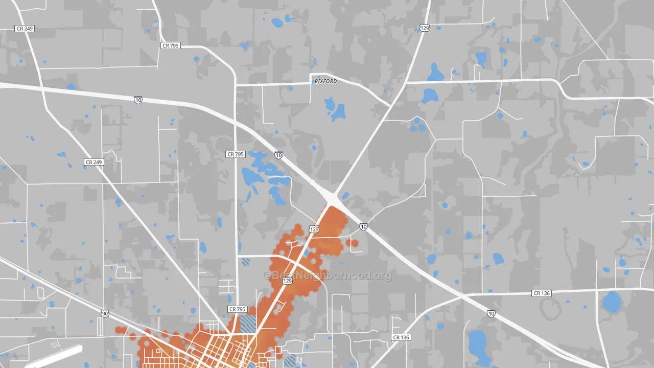 Bike Grade map of Rixford, FL
