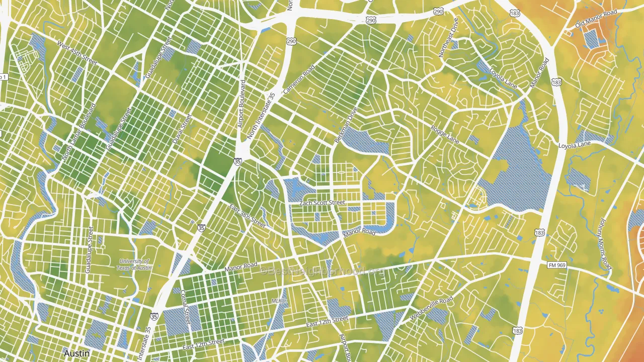 Bike Grade map of Rmma, Austin, TX