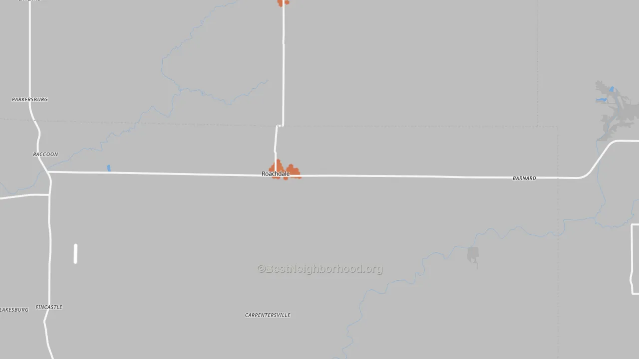 Bike Grade map of Roachdale, IN