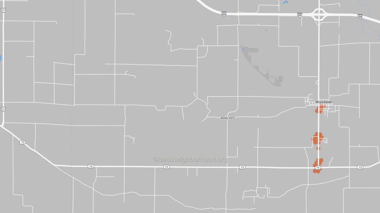 Bike Grade map of Roaches, IL