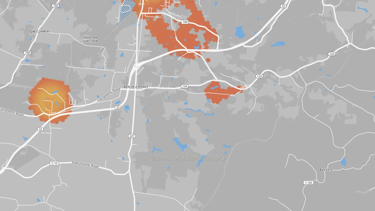 Bike Grade map of Roads, OH