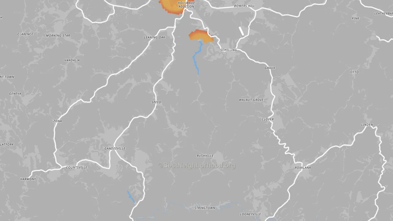 Bike Grade map of Roane County, WV