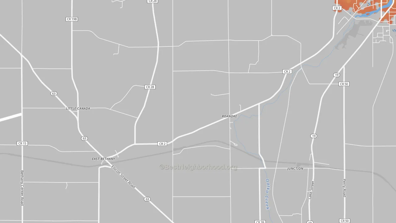 Bike Grade map of Roanoke, NY