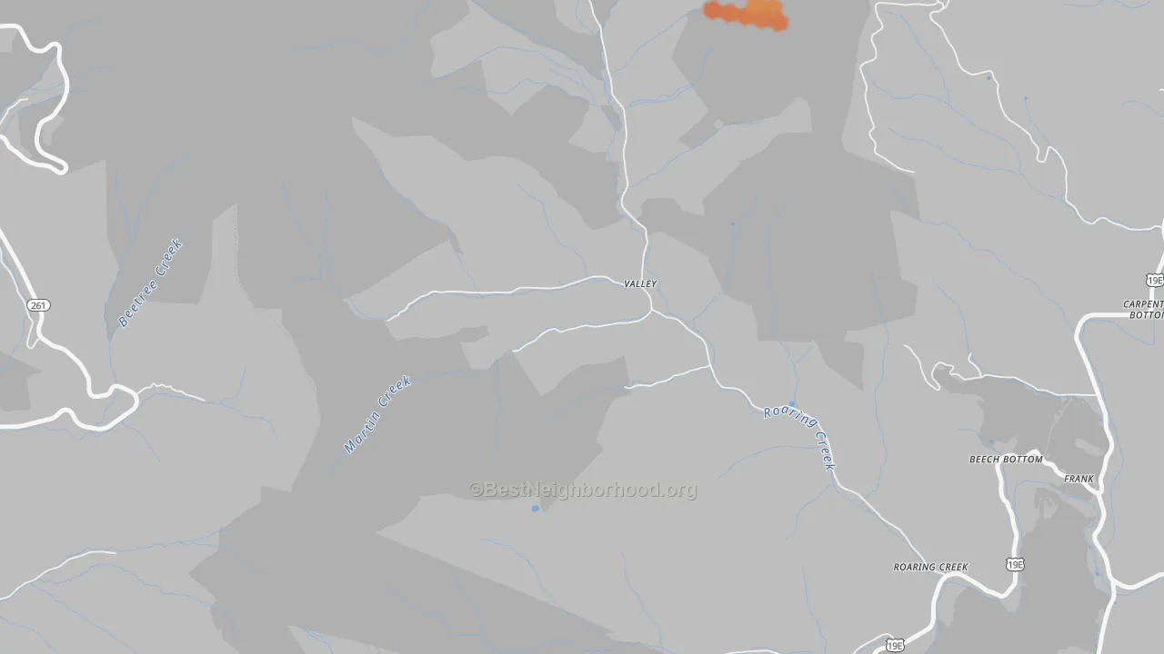 Bike Grade map of Roaring Creek, NC