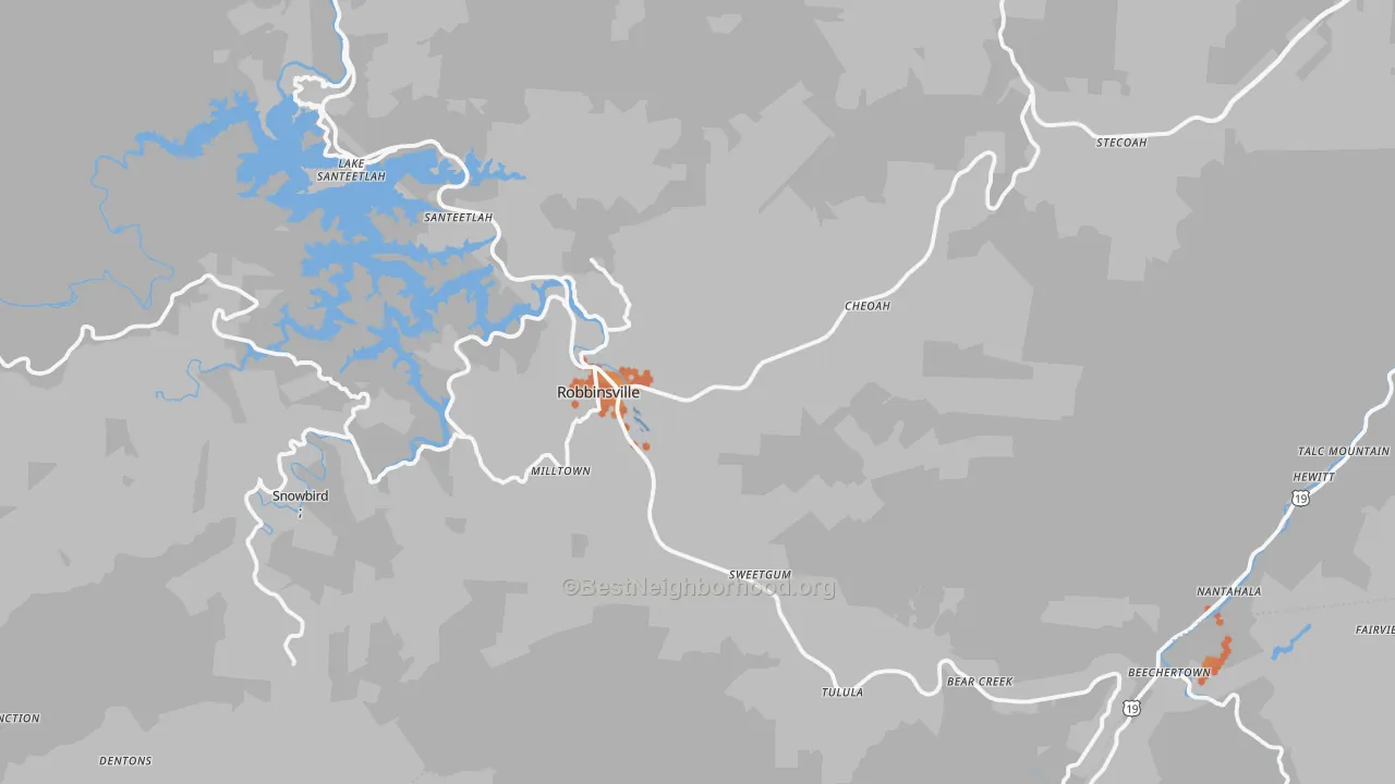 Bike Grade map of Robbinsville, NC