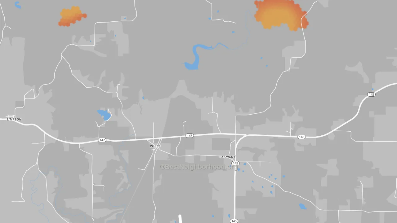 Bike Grade map of Robbs, IL