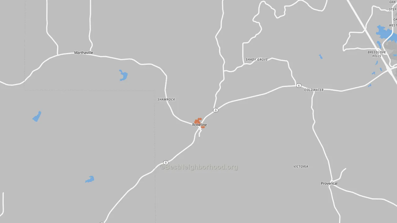 Bike Grade map of Robeline, LA