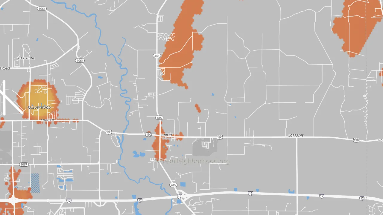 Bike Grade map of Robert, LA