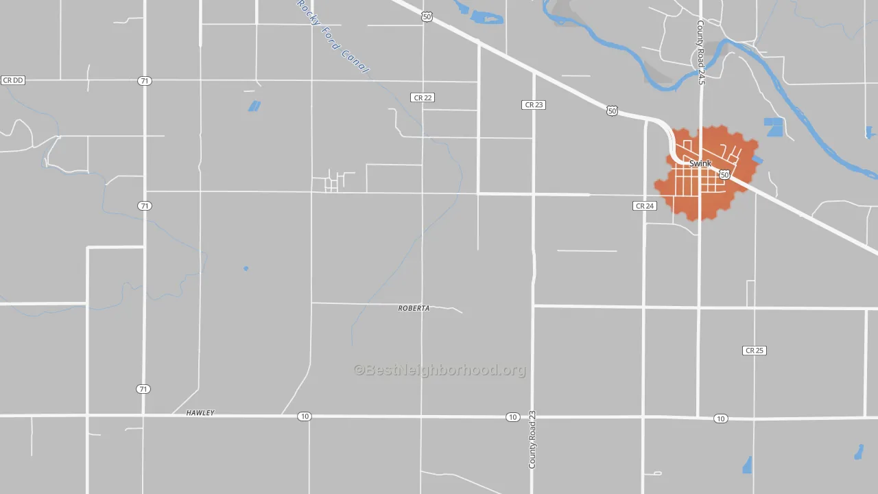 Bike Grade map of Roberta, CO