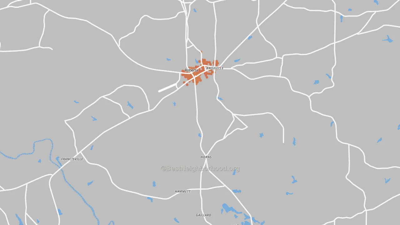 Bike Grade map of Roberta, GA