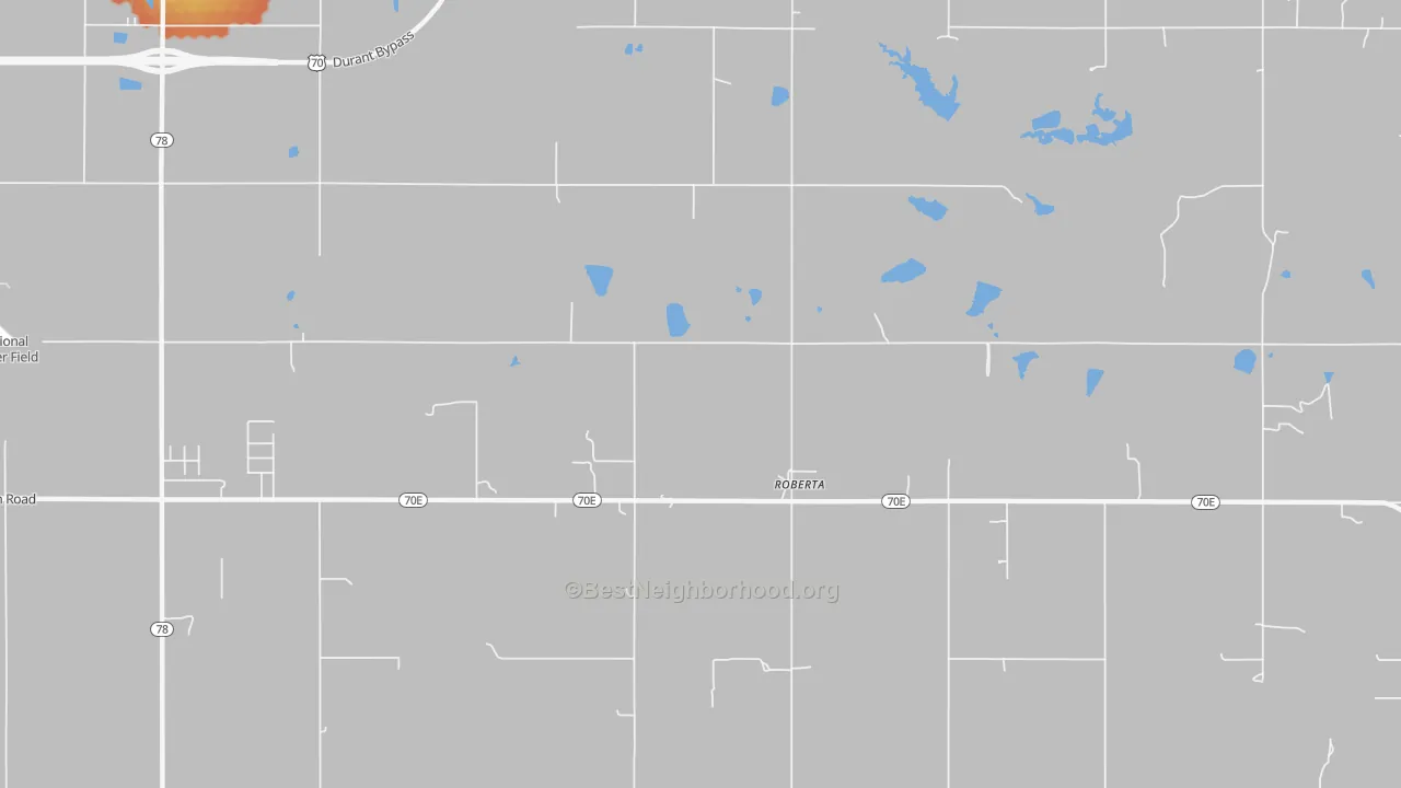 Bike Grade map of Roberta, OK