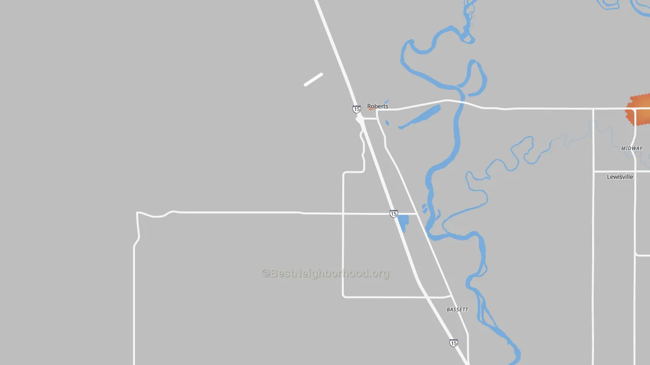 Bike Grade map of Roberts, ID