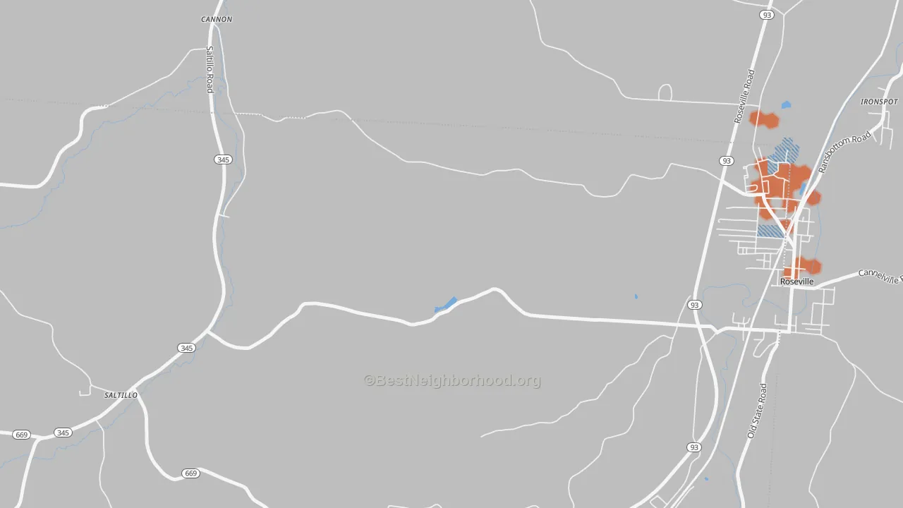 Bike Grade map of Roberts, OH