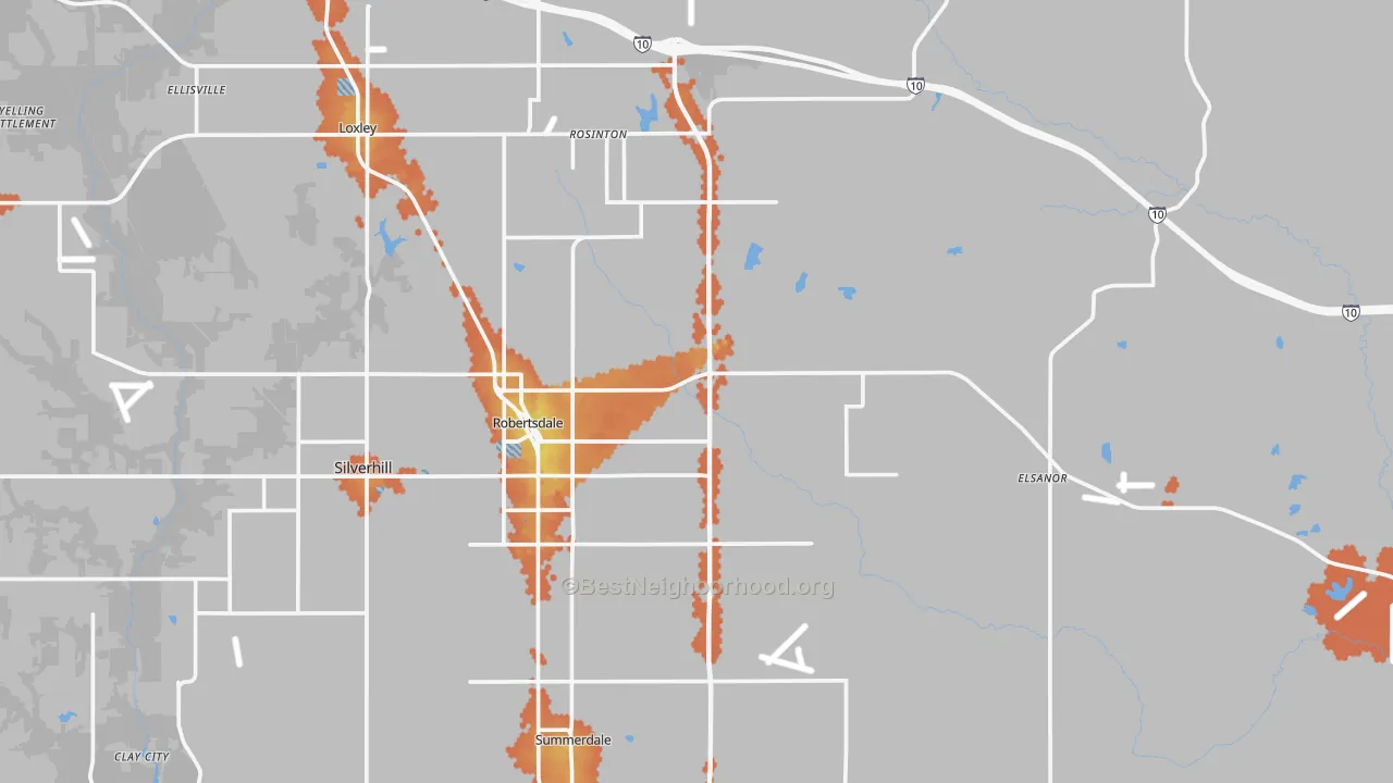 Bike Grade map of Robertsdale, AL