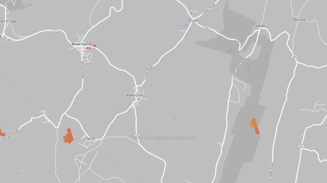 Bike Grade map of Robertsdale, PA