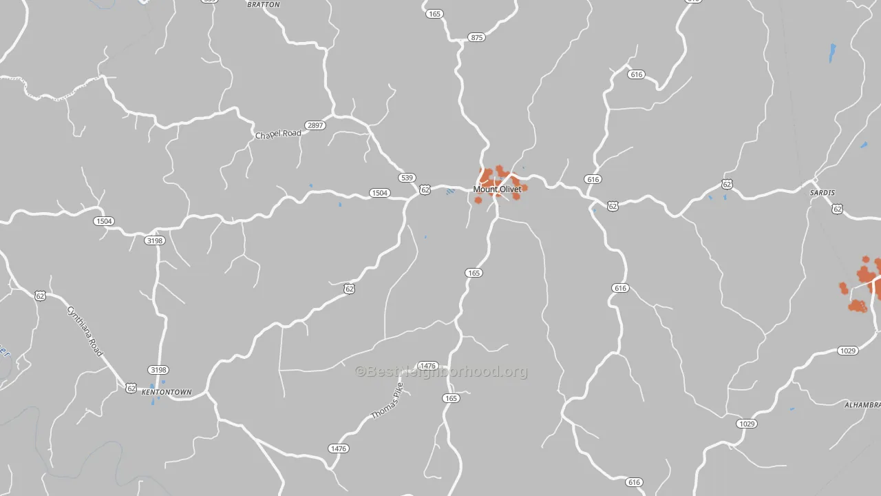 Bike Grade map of Robertson County, KY