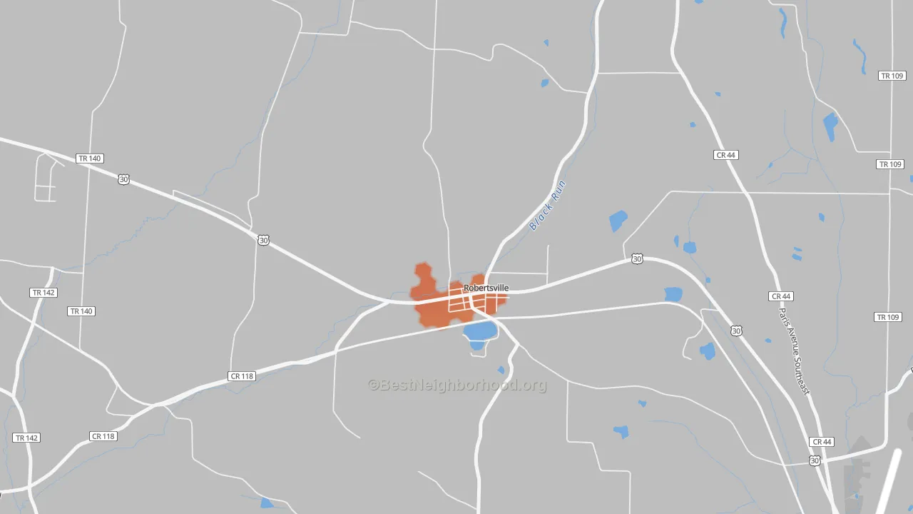 Bike Grade map of Robertsville, OH