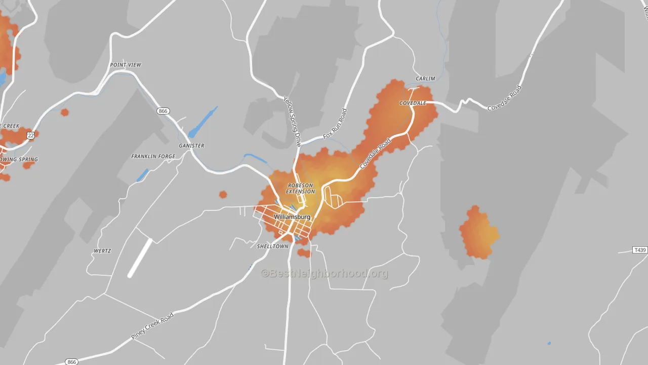 Bike Grade map of Robeson Extension, PA