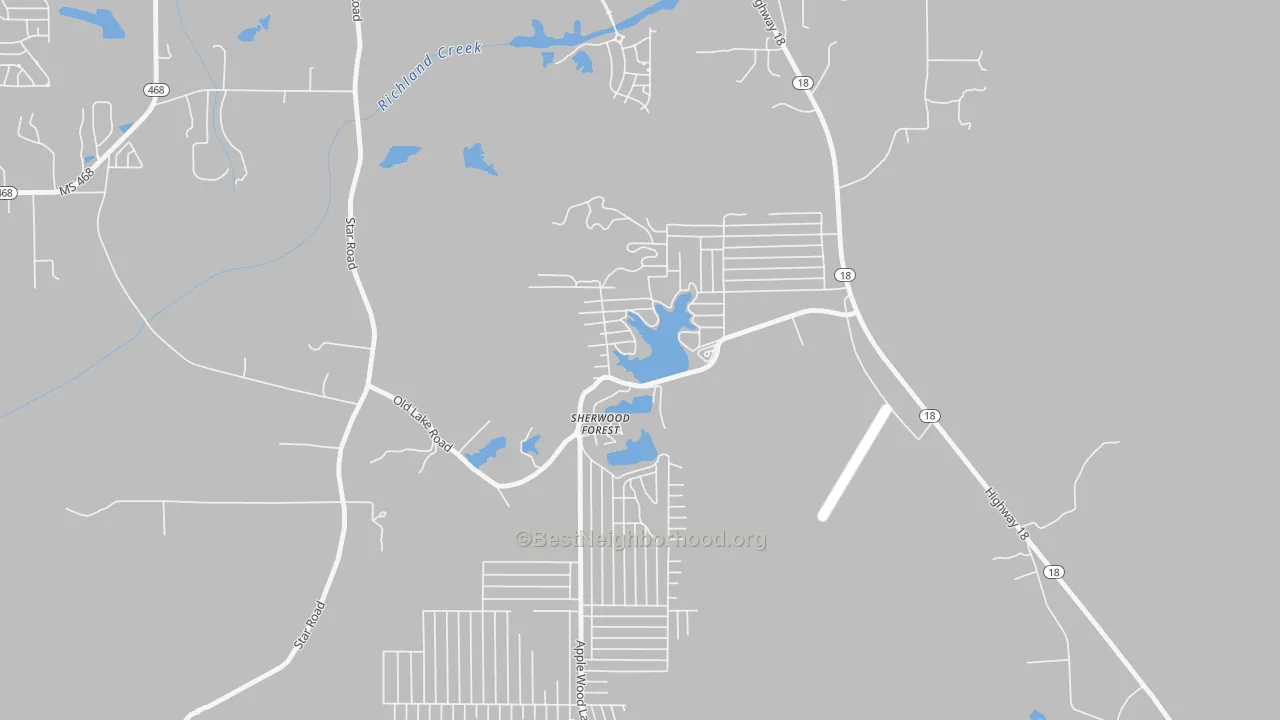 Bike Grade map of Robinhood, MS