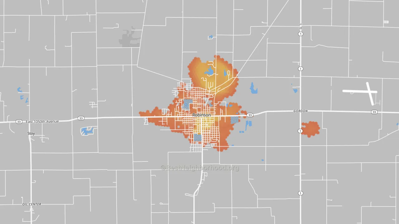 Bike Grade map of Robinson, IL
