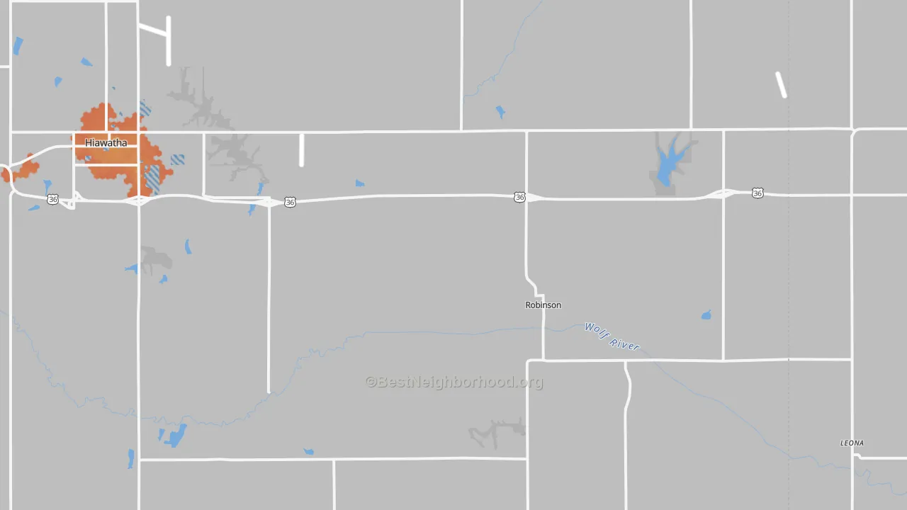 Bike Grade map of Robinson, KS