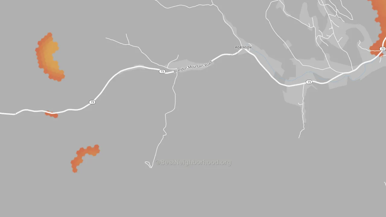 Bike Grade map of Robinson, VT