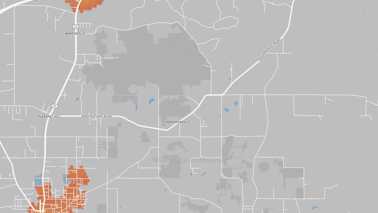 Bike Grade map of Robinsonville, AL