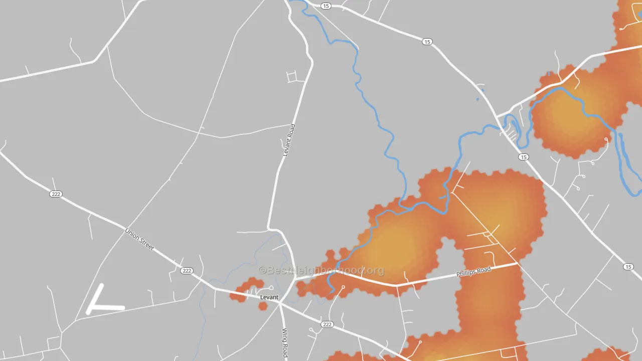 Bike Grade map of Robyville, ME