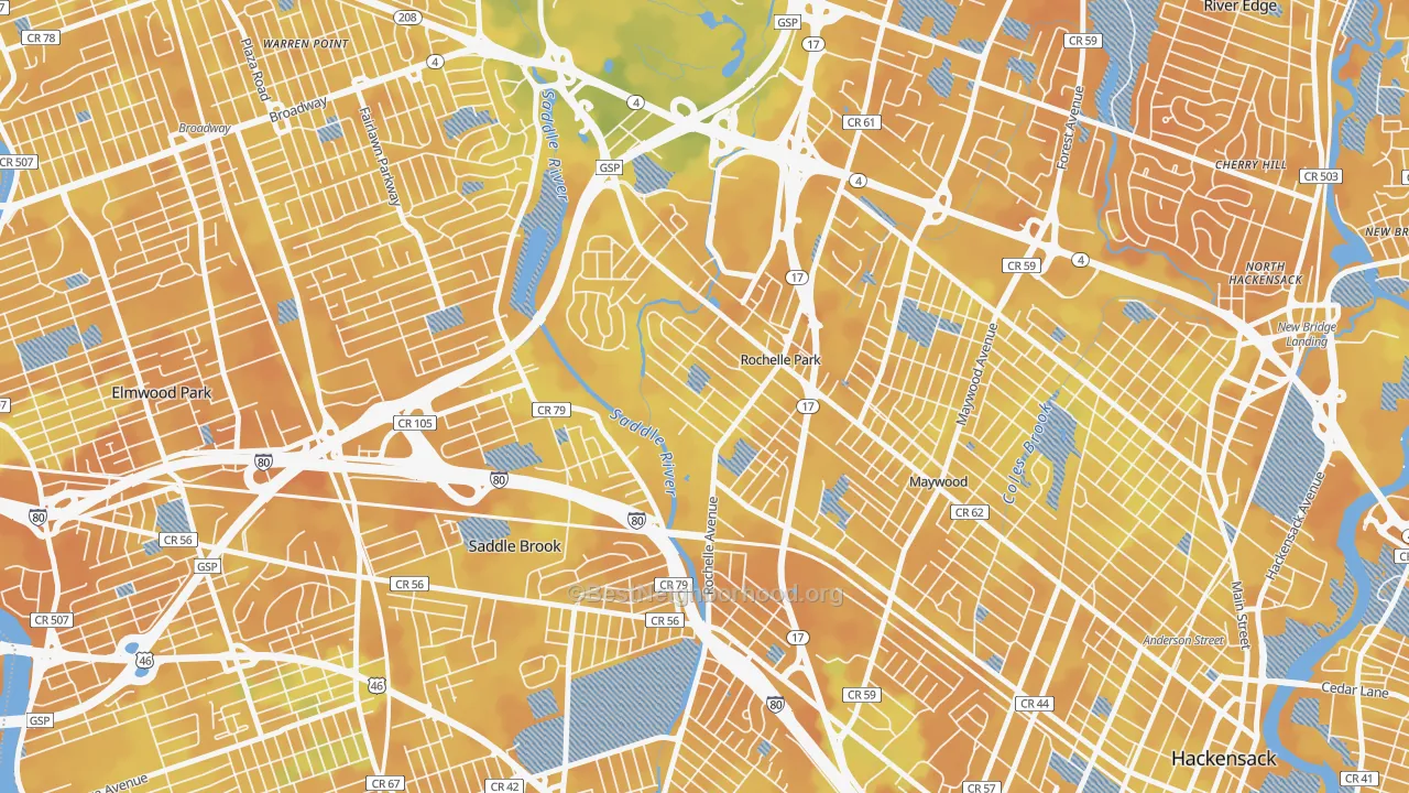 Bike Grade map of Rochelle Park, NJ