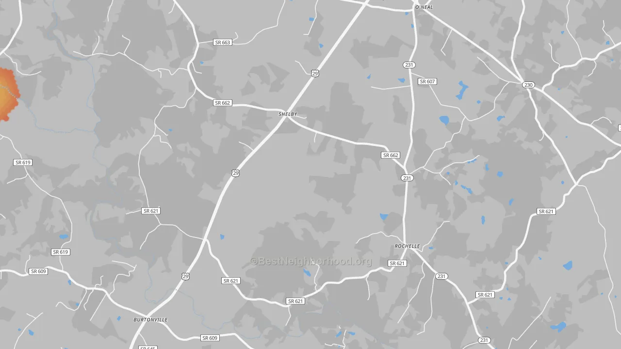 Bike Grade map of Rochelle, VA